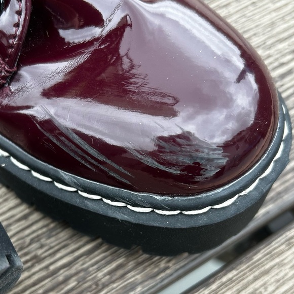 Sincerely Jules Burgundy Combat Moto Boots Lace & Zip Up Size 6.5 - Picture 9 of 12